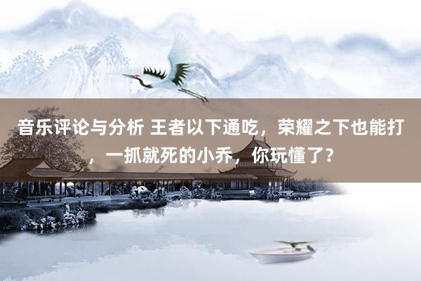 音乐评论与分析 王者以下通吃，荣耀之下也能打，一抓就死的小乔，你玩懂了？