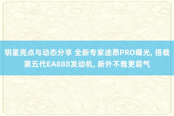 明星亮点与动态分享 全新专家途昂PRO曝光, 搭载第五代EA888发动机, 新外不雅更霸气