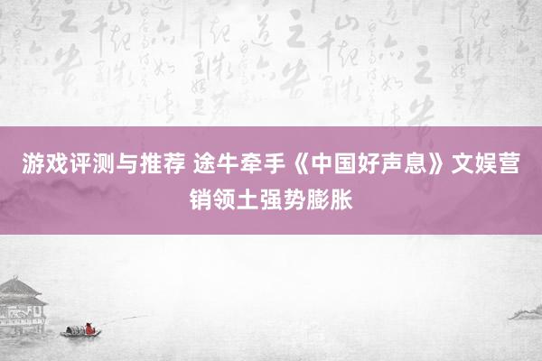 游戏评测与推荐 途牛牵手《中国好声息》文娱营销领土强势膨胀