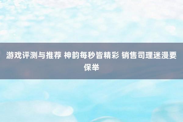 游戏评测与推荐 神韵每秒皆精彩 销售司理迷漫要保举